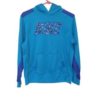 Nike Blue therma-fit Size XL Extra Large Boys Teens Kids Hoodie Camo Pocket